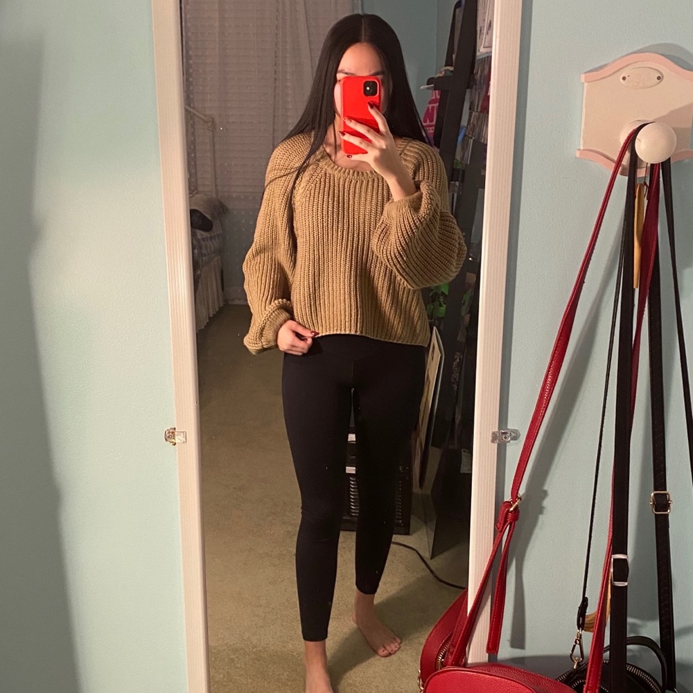 Cotton Emporium Brown/Tan/Beige Scoop Neck Sweater